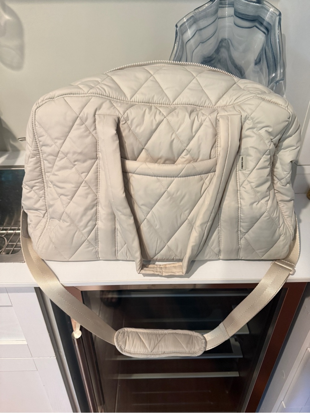 Vera Bradley Quilted Cream Travel Duffel